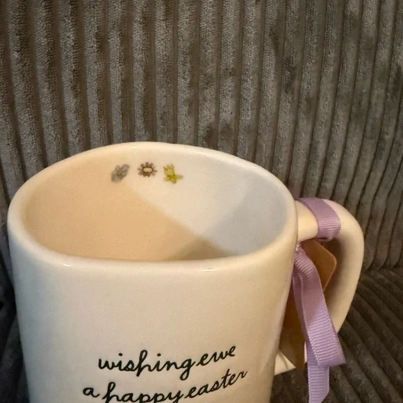 Rae Dunn White Ceramic Easter Mug -WISHING EWE A HAPPY EASTER- NWT - Picture 3 of 7